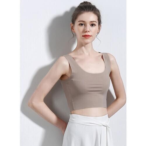 Elifashion Korean Style Slim Female Shoulder Comfortable Modal Solid Color Vest Umbilical Short Sling Women Camisole
