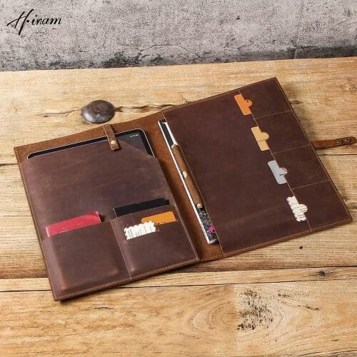 Genuine Cowhide leather Retro Apple ipad Pro case for iPad Pro 12.9 inch Vintage Crazy horse Leather Sleeve Pouch Hasp Tablet