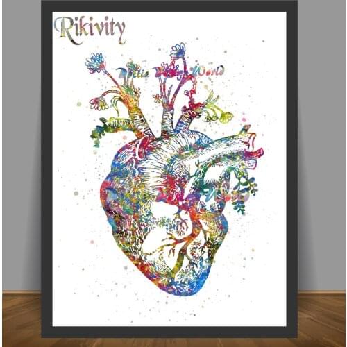 Rikivity Human Anatomy Poster Prints Canvas Painting Medical Human Heart Organ Wall Art Pictures Home Wedding Clinic Decoration