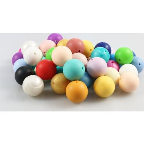 Round Silicone Beads 12mm 20pcs/lot Teething Necklace Baby Teething Toy Silicone BPA Free Chew Charms Newborn Nursing Accessory