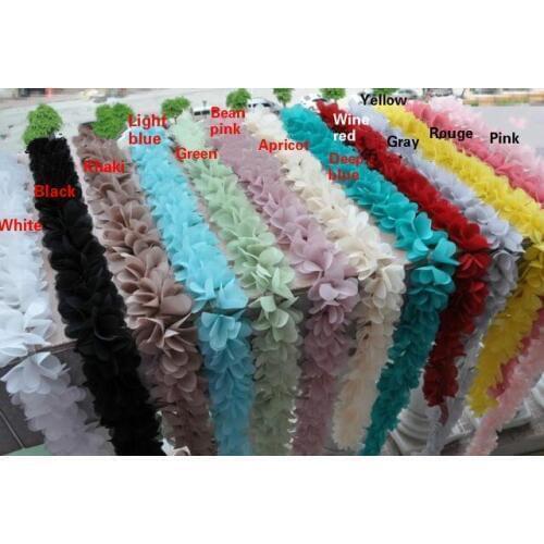 2Yard/lot Multicolor stereo Chiffon Lace trim clothing shoes hair material wedding dress lace fabric 5.5cm accessories