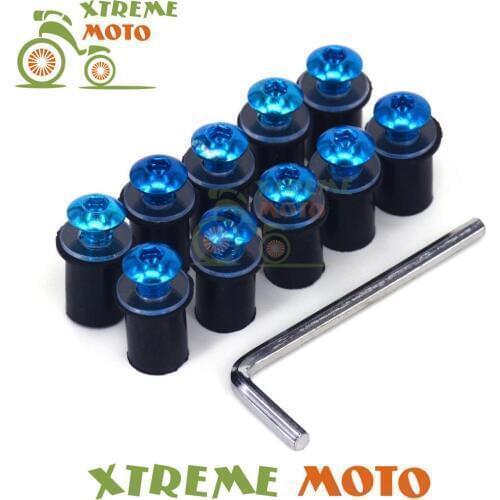 10X Motorcycle M5 5mm Windscreen Windshield Bolts Screw Kit For YZF R1 R6 FZ6R FZ6 XJ6S XJR400 FZ1 Motocross