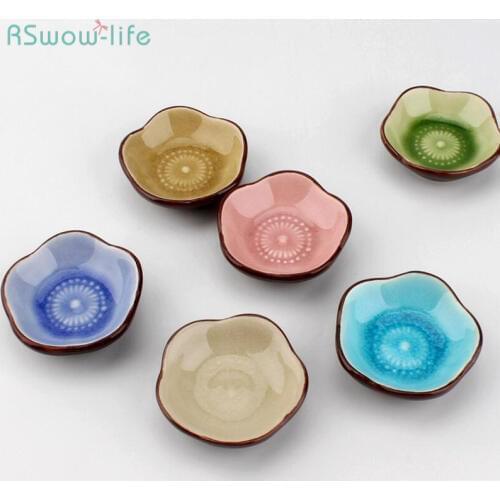 2Pcs Creative Colorful Hotpot Seasoning Soy Sauce Vinegar Dish Mustard Ceramic Dishs Dinnerware Set Platters Candy Snacks