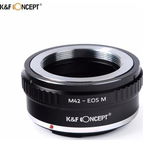 K&F CONCEPT Camera Lens Adapter Ring of Brass&Aluminum fit For M42 Mount Lens To For Canon EOS M EF-M Camera Body