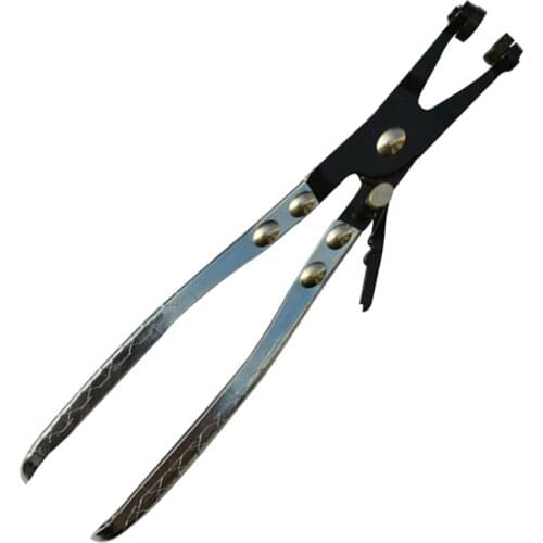 Straight Smooth Handle Plier Car Tube Clamp Long Automotive Hose Clamp Pliers Straight Throat Tube Bundle Clamp Removal Tool