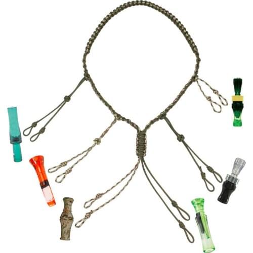 Mounchain Duck Call Lanyard Adjustable Hand Braided Camo Whistle Lanyard For Hunting Camping Hiking Portable Outdoor Tool