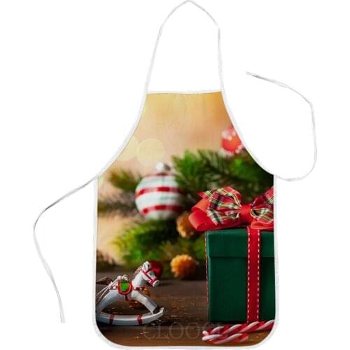 CLOOCL Christmas Kitchen Aprons Gifts Decoration Print Merry Christmas Aprons Funny Fastival Home Textile Baking Tools