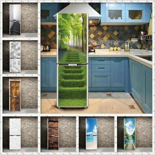 Creative 3D Decorative Painting Self-adhesive Wall Stickers DIY Refrigerator Stickers Staircase Corridor Single Door Kitchen