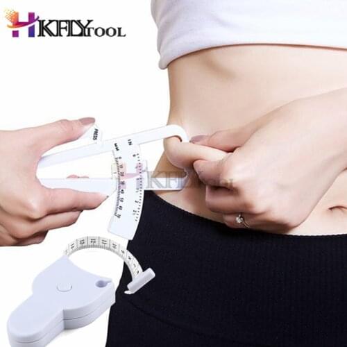 2PCS White PVC Body Fat Caliper Body Fat Tester Measurement Tape Tester Fitness Lose Weight Body Building Equipment
