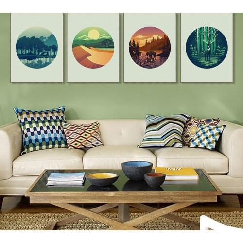 Modern Abstract Colorful Geometric Shape Poster A4 Nordic Wall Art Print Picture Living Room Home Decor Canvas Painting No Frame