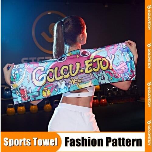 Cool Down Sports Towel Tide Printed Wrist Towel Turban Fashion Shawl Outdoor Fitness Wipe Sweat Lightweight Quick-drying Towel