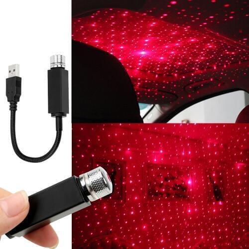 LEEPEE LED Car Roof Star Night Light Projector USB Decorative Lamp Adjustable Multiple Lighting Effects Atmosphere Galaxy Lamp