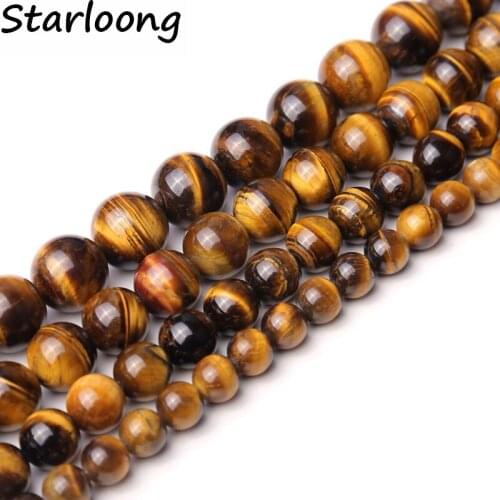 New fashion 4mm/6mm/8mm/10mm/12mm Tiger Eye Round Natural Stone Loose Beads For Jewelry Making Diy Bracelet Strand 15"