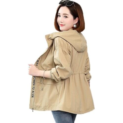 Double-layer lining women Chic Trench Coat 2021 spring autumn coats loose female windbreaker casual hooded Outerwear feminino