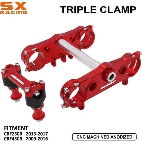Motorcycle 28mm Triple Tree Clamps Upper Low Bar Mount Steering Stem For HONDA CRF250R CRF 250R 13-17 CRF450R CRF 450R 09-16
