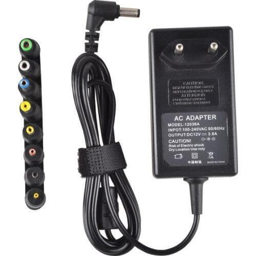 12V 3.6A Universal Tablet Power Adapter Charger Carregador Portatil with 8 Frequent Used Connectors Tips US EU Plug