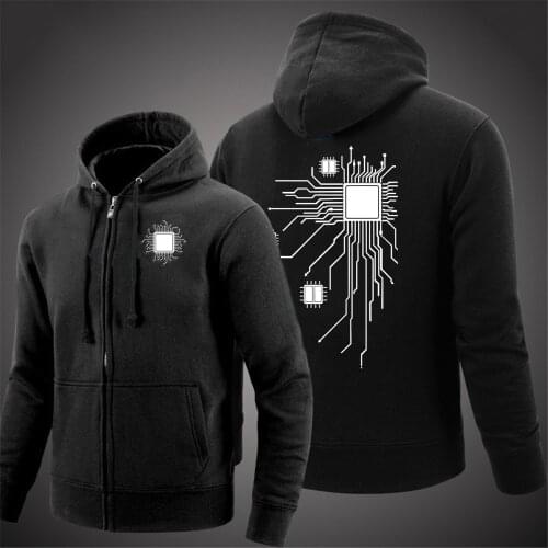 Spring Computer CPU Core Heart Print Sweatshirts Leisure men Hoodie College GEEK Nerd Freak Hacker PC Gamer Jacket Sweatshirts