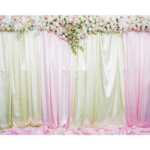 VinylBDS 150x200cm White Backgrounds photographic background colorful curtain colorful flowers for wedding background