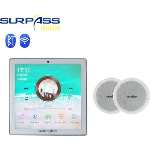 WIFI Bluetooth Amplifier Ceiling Speaker Cheap Set Intelligent Background Music Android 7.1 Screen Panel With 15-40W Loadspeaker