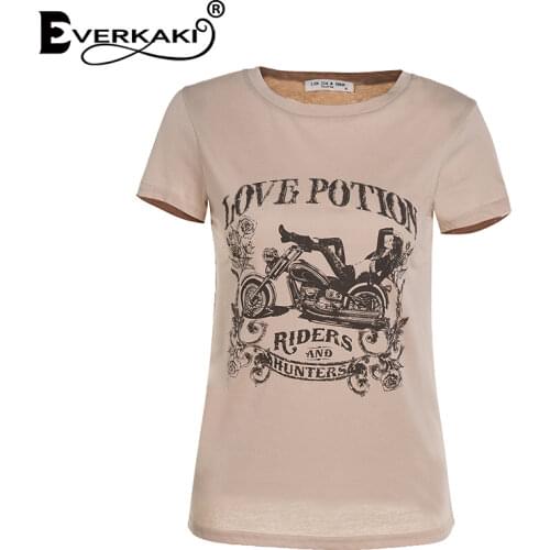 Everkaki Vintage Gypsy Print T shirt Women Bohemian Casual T Shirt Tees&Tops Summer Women Short Sleeve Tee Shirt 2020 New