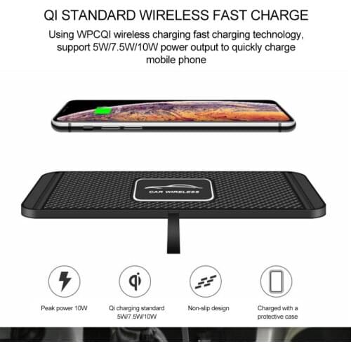 1Pc New High Qulity Car Wireless Mobile Phone Charger Pad Anti-Skid Pad For IPhone Samsung Huawei Xiaomi Fast Charging Non-Slip