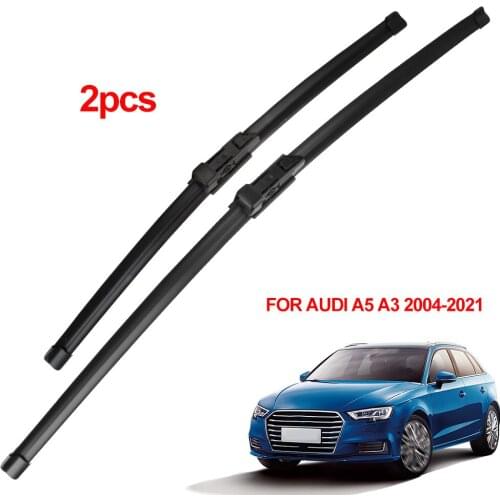 2pcs For Audi A5 A3 2004 - 2021 Car Wiper Blades Front Windshield Windscreen Kit Automobile Accessories Replacement Error Free