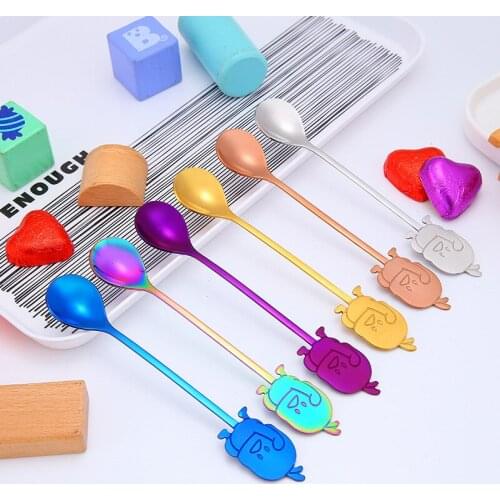 304 Stainless Steel Coffee Spoon Duck Cartoon Stirring Spoon Dessert Honey Tea Spoon Cutlery Set Tiny Spoons Kichen Accessories