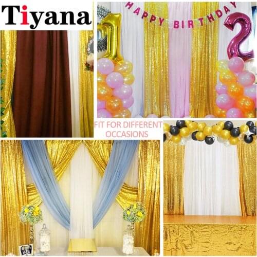 4FTx8FT Gold/Silver/Black/Blue Sequin Fabric Background Photo booth Backdrop Wedding Curtain For Christmas/Wedding Decor JK172Z