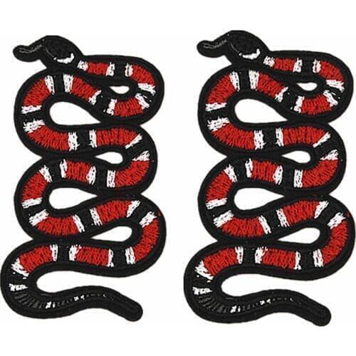 6Pcs/Lot Mix Snake Animal Parches Iron embroidery patches Iron on Sewing Stickers for Clothes Jeans Men Applique DIY Accessory