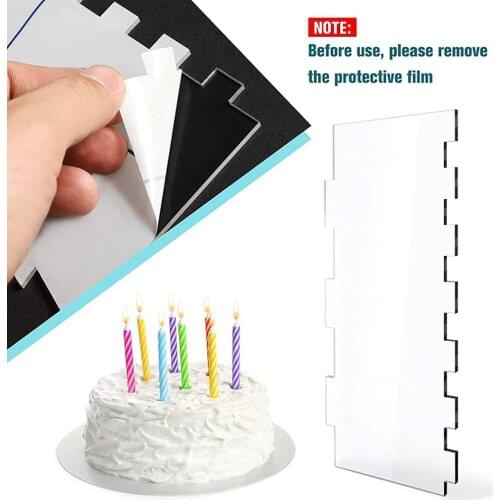 6Pcs Transparent Clear Acrylic Cake Scraper Cake Edge Smoother Cream Decorating Bakeware Kitchen Dessert Gadgets