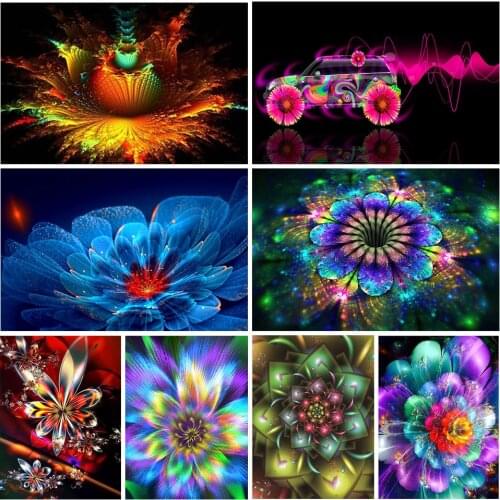 5D DIY Diamond Painting Abstract Flower Kits Full Drill Embroidery Mosaic Art Picture Rhinestones for Needlework Home Decor Gift