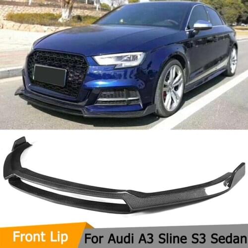 Carbon Fiber Front Bumper Lip Chin Spoiler for Audi A3 Sline & S3 2017 2018 2019 ( Not Fit A3 Standard & Rs3 )