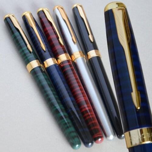 BAOER 388 GLOSS BLACK AND GOLDEN MEDIUM NIB FOUNTAIN PEN