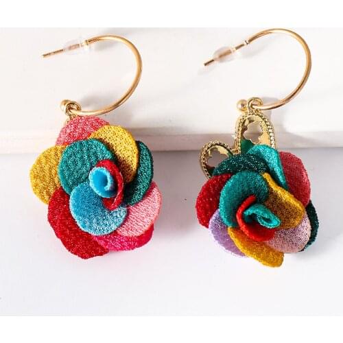 Bohemian Colorful Acrylic Earring Woman Big Statement Hanging Flower Earrings For Women 2021 Engagement Ear Ring Wholesale