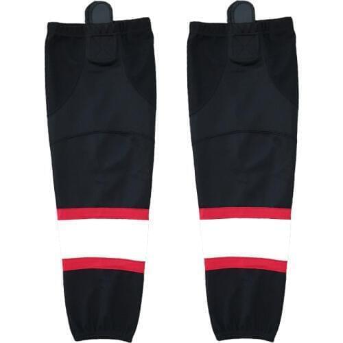 COLDINDOOR 100% Polyester black Ice Hockey Socks Cheap Shin Guards W043