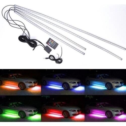 Factory Outlet 1 Drag 4 Colorful Voice Control Latex White Car Chassis Light Atmosphere Light Decorative Undercar Light 60X90cm