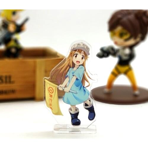 Love Thank You Hataraku Saibou cells at work Kesshouban small acrylic stand figure model plate holder cake topper anime cute