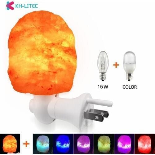15W EU US Plug Rotatable Cylinder Mini Hand Carved Himalayan Salt Lamp Air Purifier Crystal Salt Rock Night Light For Bedroom