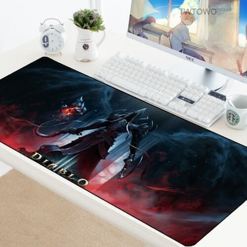Diablo 3 Mouse Pad Rubber Mat XL Large Gaming Mousepad Mouse Gamer Anti-slip PC Mouse Mat Lockedge HD Office Padmouse for Laptop