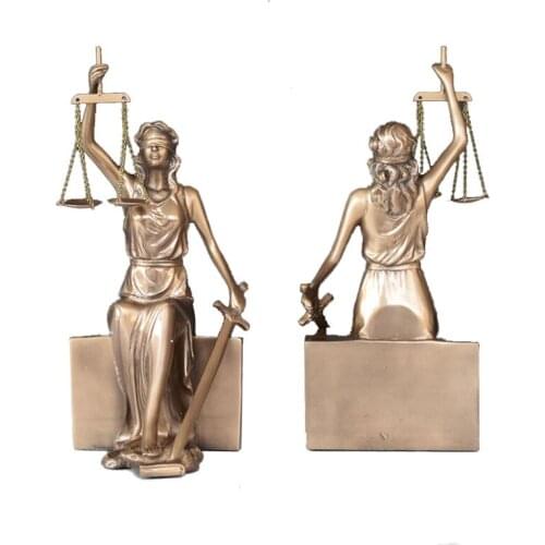 CREATIVE IMITATION BRONZE STATUE GODDESS JUSTICE BOOKCASE OFFICE PRESENTS GIFTS LAWYERS GODDESS JUSTICE DECORATION CRAFTS R2675