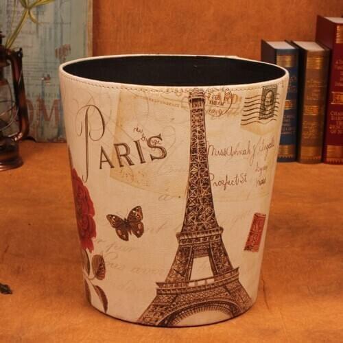 European pastoral creative trash trash baskets no cover storage retro living room at home to do the old rubbish bin Decoration