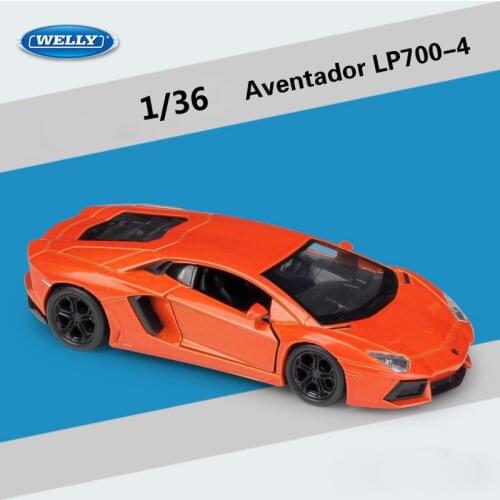 WELLY Diecast 1:36 Car Model Sports Car Lamborghini Aventador LP700-4 Metal Pull Back Car Alloy Toy Car For Kids Gift Collection