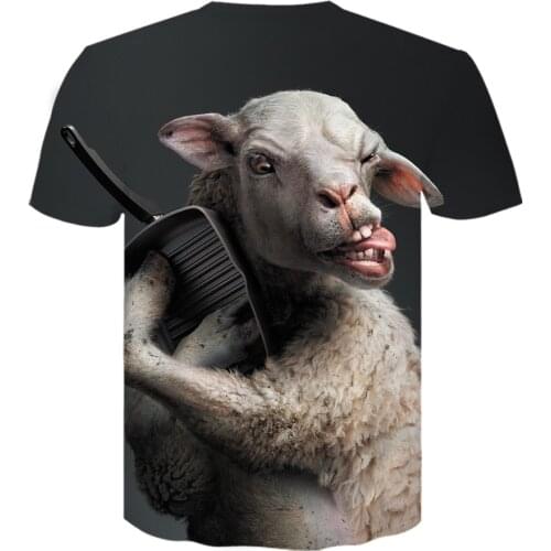 2021 New Summer T shirt Men Streetwear Funny sheep Short Sleeve Tees Tops tshirt Animal 3D Printed Clothes Casual Tshirt
