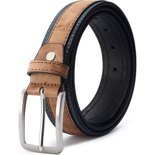 Men Belts Metal Pin Buckle Brand High Quality Fashion Leather Belts for Men Luxury Work Business Strap