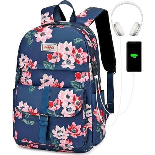2020 new floral school backpack for girls women vintage flower bag female travel backpack kids school bag student big backpack