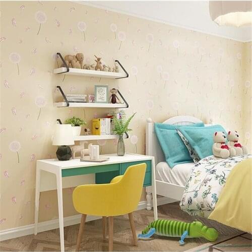 Beibehang New garden bedroom fresh living room non-woven Korean wallpaper childrens room wallpaper dandelion papel de parede