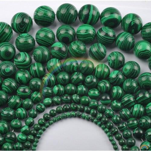 Wholesale Colorful Malachite Beads Loose Round Stone Beads For Jewelry Making Diy Bracelet Necklace 4/6/8/10/12 mm Strand 15