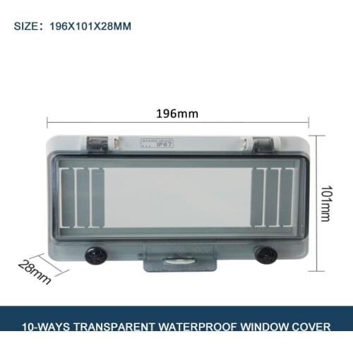 10 WAYS Circuit Breaker Transparent Waterproof Box Window Distribution Box Protect Window Cover Monitor Observation Window Ip67