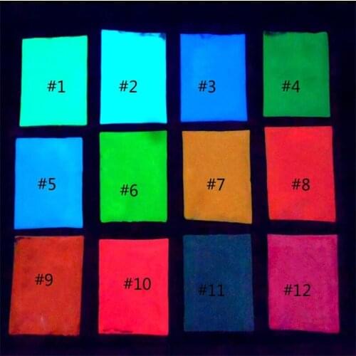 10g/Lot Nail Art Glow In The Dark Luminous Chrome Powders 12 Colors Dust For Polish Manicure Nails Fluorescent Pigment Powder4-9