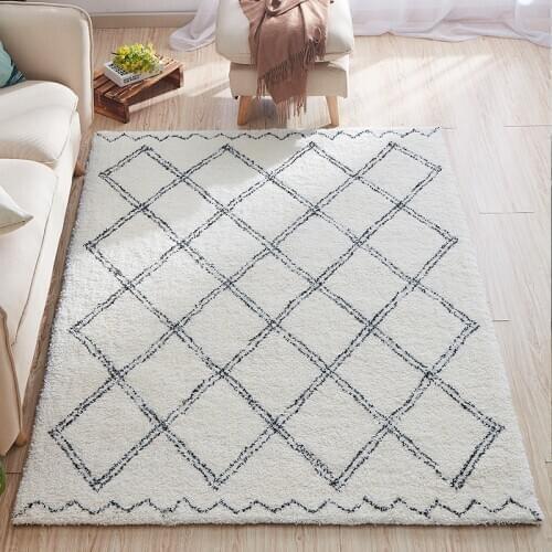 Line Design Fluffy Carpet Living Room Soft Shaggy Bedroom Rug Home Sofa Coffee Table Floor Mat Study Room Brief Rugs And Carpets